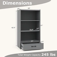 4-Tier Bookcase 48'' Display Bookshelf Storage Organizer with Shelves & Drawer