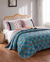 Greenland Home Fashions Thalia Cotton Reversible Piece Quilt Set