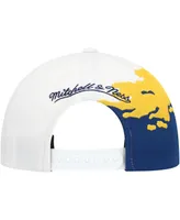 Men's Mitchell & Ness Navy, White Marquette Golden Eagles Paintbrush Snapback Hat