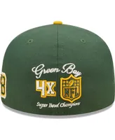 Men's New Era Green, Gold Green Bay Packers Super Bowl Xxxi Letterman 59FIFTY Fitted Hat