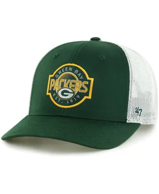 Big Boys and Girls '47 Brand Green, White Green Bay Packers Scramble Adjustable Trucker Hat