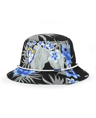 Men's '47 Brand Black Los Angeles Rams Dark Tropic Bucket Hat