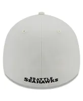 Men's New Era Cream Seattle Seahawks Chrome Collection 39THIRTY Flex Hat