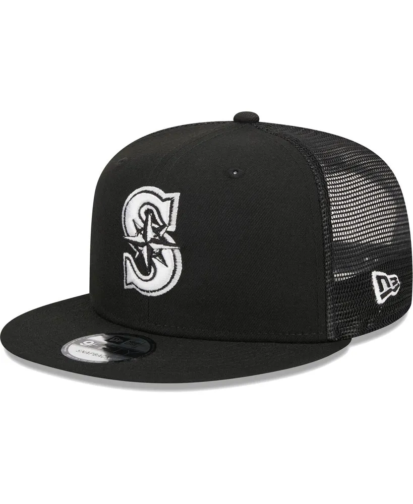 Men's New Era Black Seattle Mariners Trucker 9FIFTY Snapback Hat