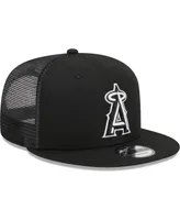 Men's New Era Black Los Angeles Angels Trucker 9FIFTY Snapback Hat