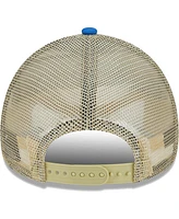 Men's New Era Tan, Royal Los Angeles Rams All Day A-Frame Trucker 9FORTY Adjustable Hat