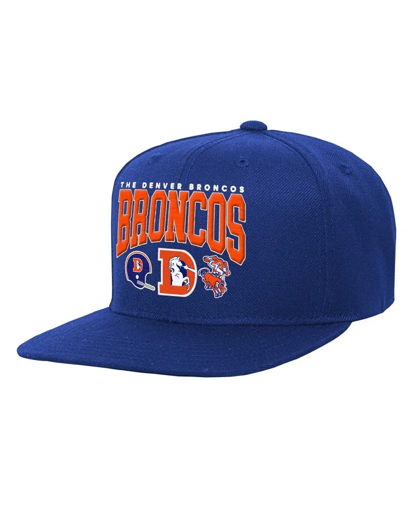 Home, Mitchell & Ness Big Boys and Girls Mitchell & Ness Royal Denver  Broncos Champ Stack Flat Brim Snapback Hat