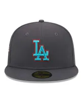 Men's New Era Graphite Los Angeles Dodgers Print Undervisor 59FIFTY Fitted Hat