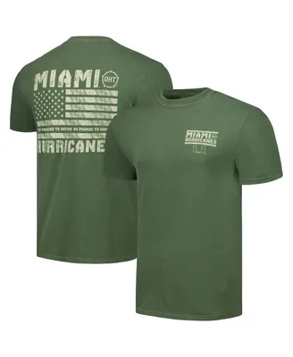 Men's Olive Miami Hurricanes Oht Military-Inspired Appreciation Comfort Colors T-shirt