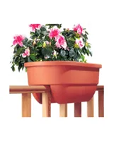 Apollo Plastic Deck Railing and Fence Planter, Terracotta, 24 Inches