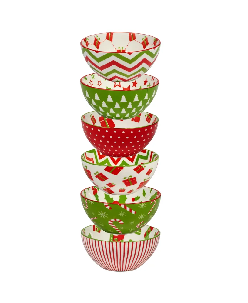 Certified International Holiday Fun oz All Purpose Bowls Set of 6