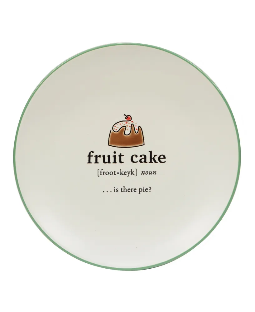 Certified International Christmas Fun Green Sayings 8.5" Dessert Plates Set of 6