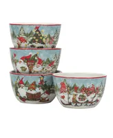 Certified International Christmas Gnomes 16 piece Dinnerware Set, Service for 4