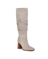 Nine West Women's Domaey Stacked Block Heel Dress Regular Calf Boots