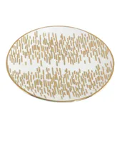 Certified International Matrix Gold-Silver Tone Canape Plates Set of 6