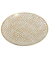 Certified International Mosaic Gold- Silver Tone Canape Plates Set of 6