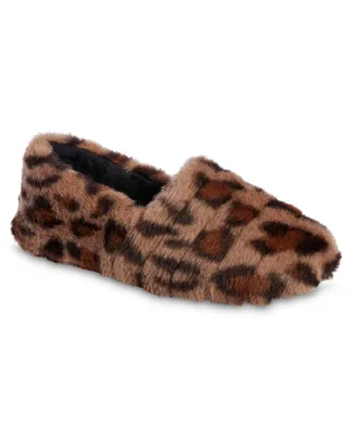 Isotoner Signature Women's Memory Foam Shay Faux Fur A-Line Slip On Comfort Slippers