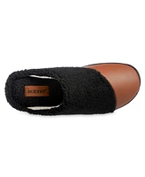 Isotoner Signature Women's Memory Foam Tinsley Leather Berber Clog Comfort Slippers