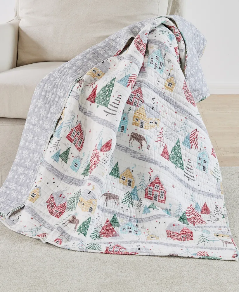 Levtex Joulset Holiday Reversible Quilted Throw, 50" x 60"