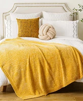 Battilo Lifestyle Solid Woven Micro Chenille Throw, 51" x 67"