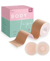 Risque Plus Size Xl Beige Breast Lift Tape, With 2 reusable silicon covers included | 1 roll tape