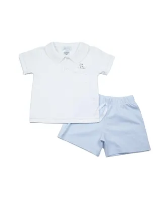 Puppy Short Play Set, Infant Boys, White with Lt. Blue