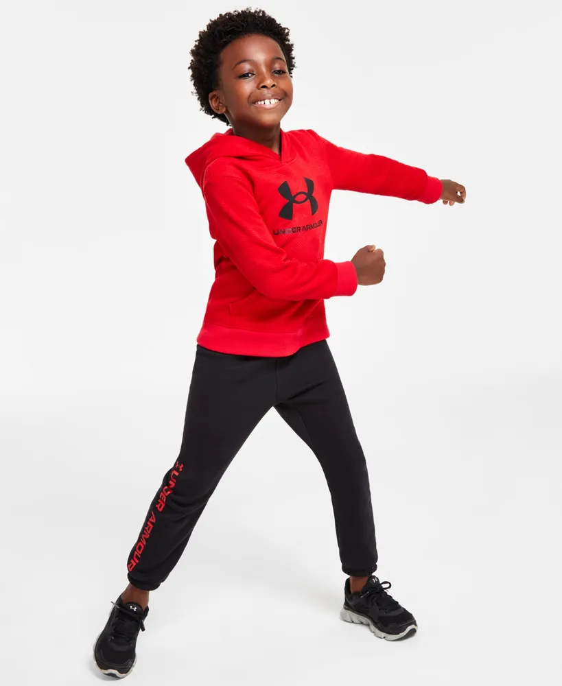 Under Armour Little Boys Big Logo Lino Wave 2-Pc. Fleece Hoodie & Joggers  Set