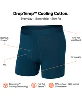 Saxx Men's DropTemp Cooling Cotton Slim Fit Boxer Briefs