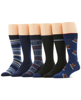 Perry Ellis Portfolio Men's 6-Pk. Holiday Casual Dress Socks