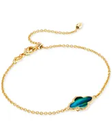 Kendra Scott 14k Gold-Plated Stone Medallion Adjustable Link Bracelet