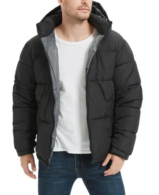 Hawke & Co. Men's Quilted Zip Front Hooded Puffer Jacket