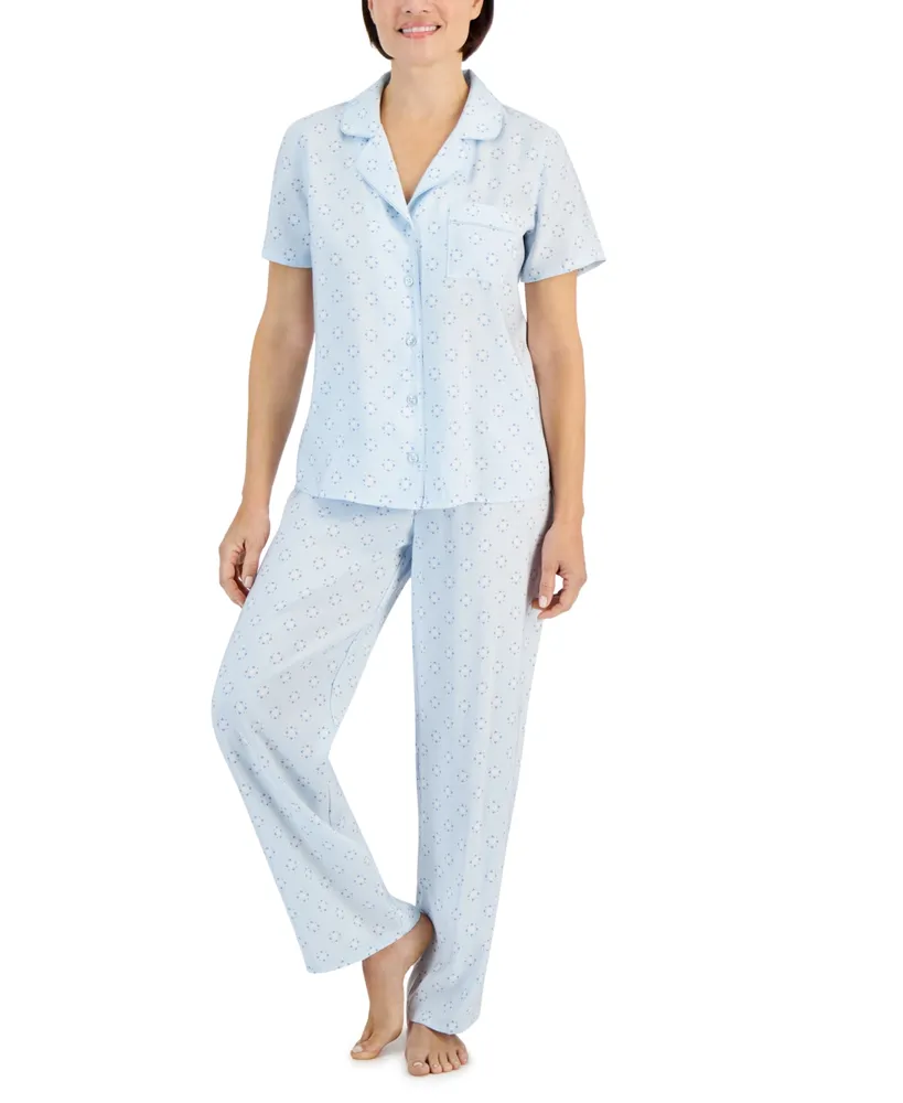 Ambrielle Womens Long Sleeve Pant Satin Pajama Set