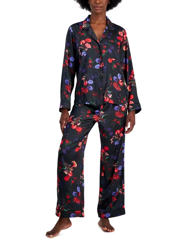 Midnight Bakery Satin Long Sleeve Western Print Pajama Set