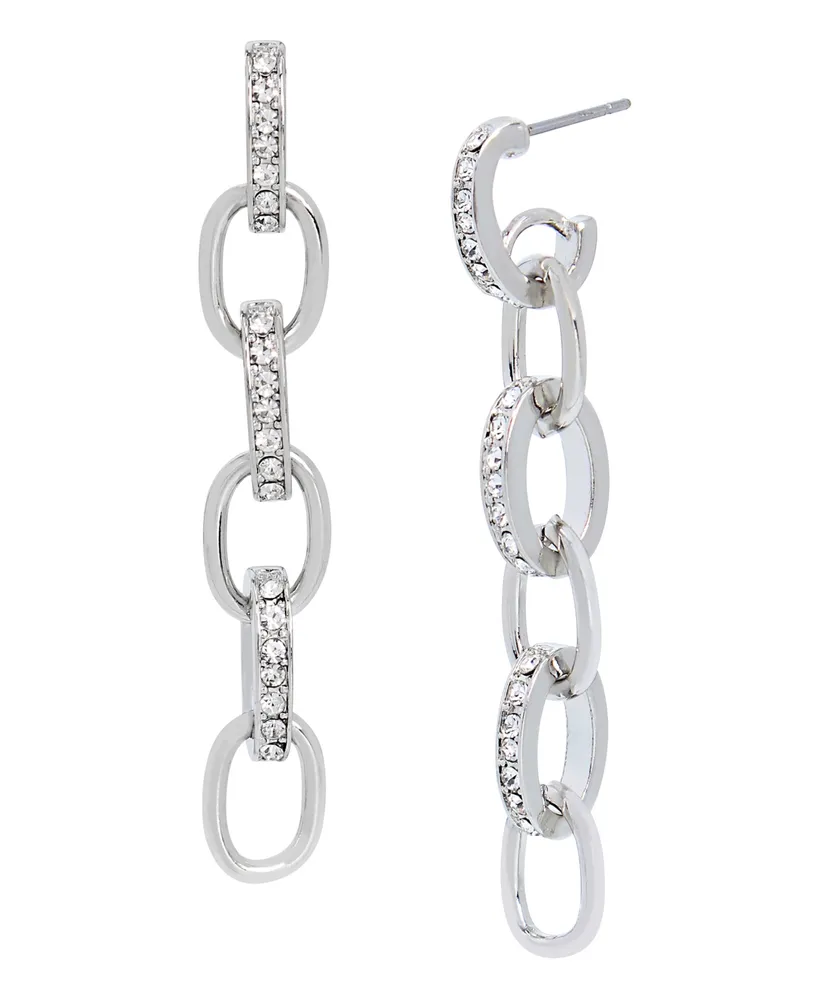 Steve Madden Faux Stone Chain Link Linear Earrings