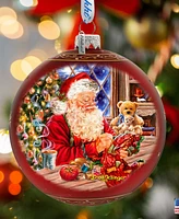 Designocracy Getting Ready for Holidays Santa Lg Glass Holiday Ornaments D. Gelsinger