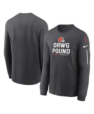 Men's Nike Anthracite Cleveland Browns Team Slogan Long Sleeve T-shirt
