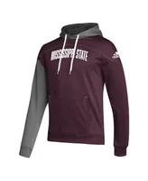 Men's adidas Maroon Mississippi State Bulldogs Block Stadium Pullover Hoodie