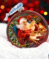 Designocracy House Warming Santa Large Holiday Glass Collectible Ornaments D. Gelsinger