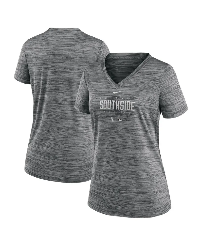 Women's Nike Gray Chicago White Sox City Connect Velocity Practice Performance V-Neck T-shirt