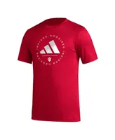 Men's adidas Crimson Indiana Hoosiers Stripe Up Aeroready Pregame T-shirt