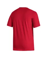 Men's adidas Red Kansas Jayhawks Logo Fresh T-shirt