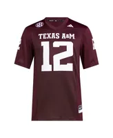 Men's adidas #12 Maroon Texas A&M Aggies Premier Football Jersey