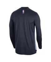 Men's and Women's Nike Navy Memphis Grizzlies 2023/24 Authentic Pregame Long Sleeve Shooting Shirt