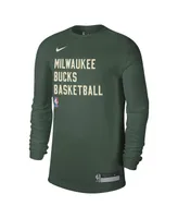 Men's and Women's Nike Hunter Green Milwaukee Bucks 2023/24 Legend On-Court Practice Long Sleeve T-shirt