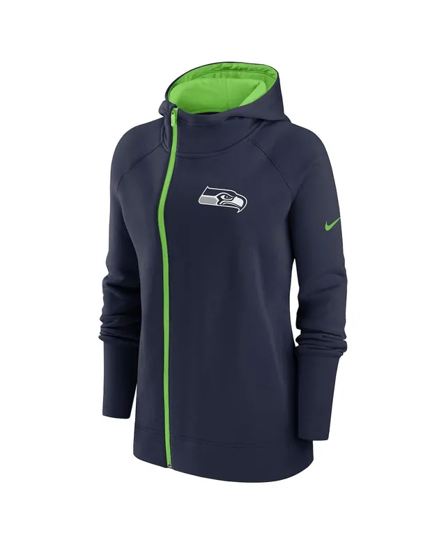 Men's Nike College Navy Seattle Seahawks Sideline Athletic Stack  Performance Pullover Hoodie