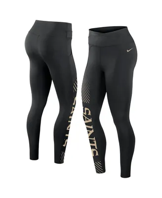 Women's Nike Black New Orleans Saints Yard Line Crossover Leggings