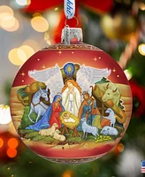 Designocracy Guarding Light Nativity Large Holiday Glass Collectible Ornaments G. DeBrekht