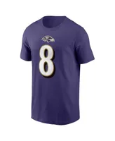 Men's Nike Lamar Jackson Purple Baltimore Ravens Player Name and Number T-shirt