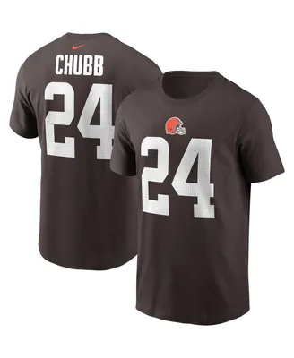 Men's Nike Nick Chubb Brown Cleveland Browns Player Name and Number T-shirt
