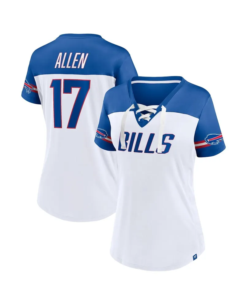 Women's Fanatics Josh Allen White Buffalo Bills Athena Name and Number V-Neck Top